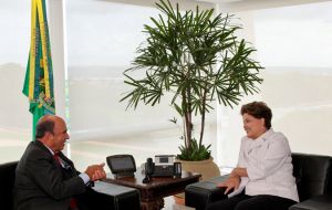 Dilma Rousseff with Emilio Botin at the Planalto 
