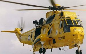 A Sea King helicopter operating in the Irish Sea