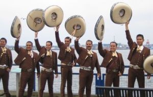 A typical mariachi group playing to celebrate the occasion 