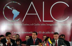 United in our differences said Chavez, at the centre of the official picture
