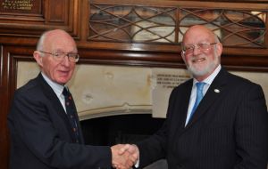 Retiring FIA Chairman David Tatham hands over to newly elected Chairman Alan Huckle