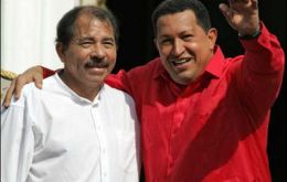 Nicaragua’s Daniel Ortega and Venezuela’s Chavez in the first line 