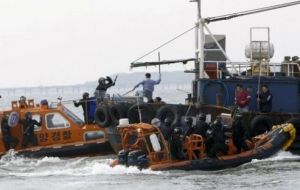 A Korean Coast Guard officer was killed this week trying to arrest a Chinese illegal vessel (Photo AFP)