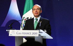 Calderon is currently and for the next twelve months president of G20