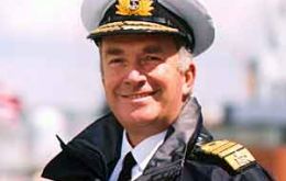 Sir Alan West and Falklands’ veteran was captain of HMS Ardent sunk by the Argentines 21 May 1982