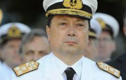The new Navy chief, R Adm Carlos Alberto Paz is a Malvinas war veteran and expert in communications