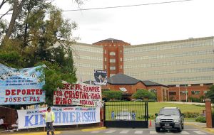 Well wishers and supporters are camped outside the Austral university hospital 