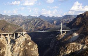 The bridge in the Sierra Madre Occidental links Mazatlan with Durango 
