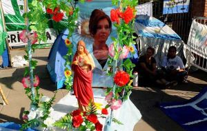 Activists camping outside the hospital to show support 