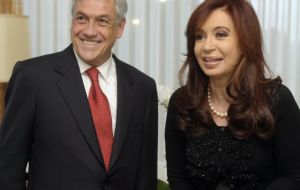 Piñera and Cristina Fernandez were scheduled to meet at the end of the month 
