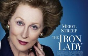 A poster promoting Margaret (Streep) Thatcher 