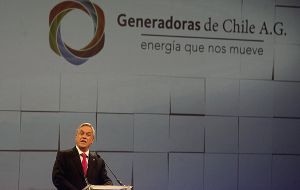 President Piñera addressing the electricity sector leaders (Photo: emol.com)