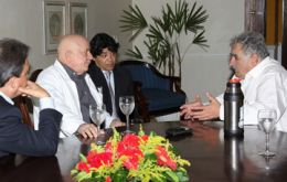 The Uruguayan president and his host Lula da Silva recovering from cancer treatment 