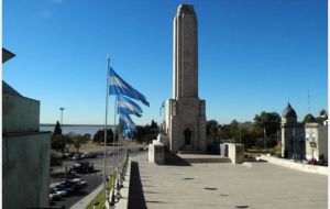 The Monument to the Argentine flag in Rosario, next to the Paraná River 