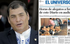 Pte. Correa and El Universo is Quito’s most renowned newspaper                 