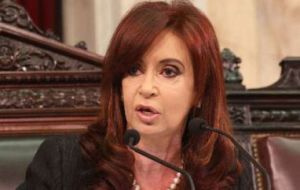 The Argentine president wants three weekly flights to the Falklands 