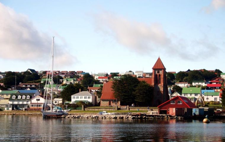A view of Stanley which hosts a majority of the Falklands’ population 