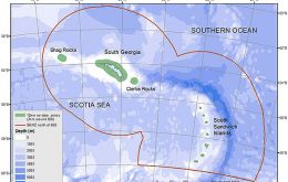 Maps showing the extent of the new MPA around South Georgia and the South Sandwich Islands