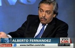 Former cabinet chief Alberto Fernandez cut off when criticizing his former boss, Cristina