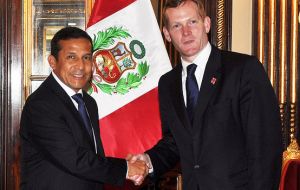 President Humala with Foreign Office minister Jeremy Browne last week in Lima