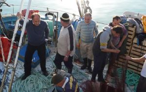 Algeciras Mayor Landaluce on deck heading to Gibraltar waters 