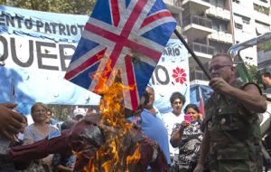 Protestors also burned a Union Jack and effigies of Prince William