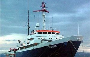 MV Ushuaia is expected to arrive at Grytviken next Wednesday