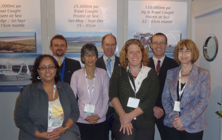 Falklands’ delegation at the Stand in the Brussels Seafood Show  