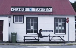 Zylberberg doing callisthenics at the Globe Tavern  