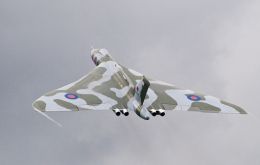 The flypast involved the UK's last airworthy Vulcan bomber