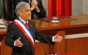 The Chilean president in his annual state of the country speech to Congress 