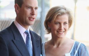 Prince Edward and Sophie arrive next Monday for a three day visit 