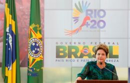 President Rousseff at the opening of the summit that brings together 50.000 delegates and over 115 world leaders
