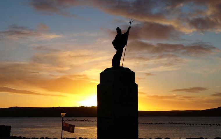 The Liberation monument, sleet during the poignant remembrance, but later a beautiful sunset. 