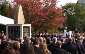 The monument was created from five tons of Mount Harriet granite rock