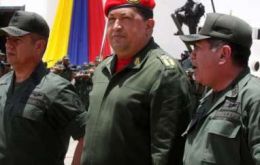 The Venezuelan president at the military ceremony 