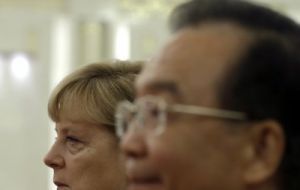 Chancellor Merkel and Premier Wen Jiobao in Beijing 
