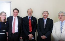 MLAs Dick Sawle and Dr. Barry Elsby with members of the British embassy in Guatemala City 