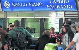Only state run banks and agencies are allowed to operate in ports and air terminals such as Ezeiza  