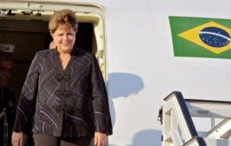 The Brazilian president will be flying back on Thursday 