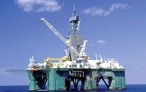 The rig Leiv Eriksson is drilling 315 kilometres east-northeast from Stanley 