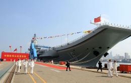The 300 meters Liaoning - named after the province where it was refitted - is a refurbished Soviet ship purchased from Ukraine 