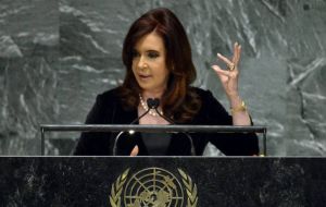 Cristina Fernandez: “we do not ask the UK to tell us we are right, we are asking them to sit down” (Photo AFP)