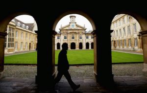 The grounds of Cambridge University, ranked number 2