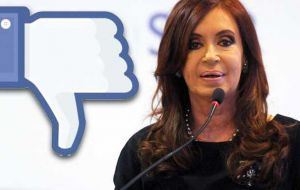 President Cristina Fernandez image has fallen at 25.5%