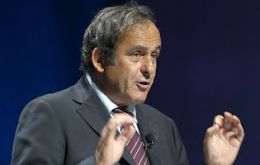 UEFA president Michel Platini during the announcement in St Petersburg 