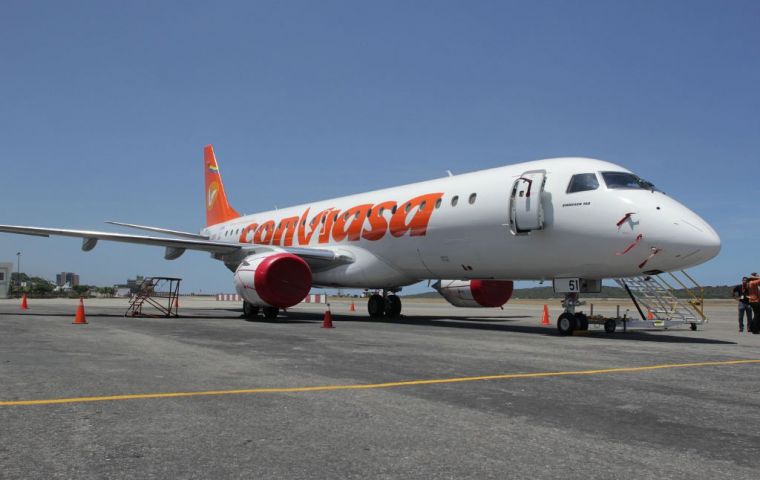 Before the end of the year Conviasa will have in operations three E-190s (Photo: AVN)