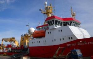 BAS merger plans dropped: one of her vessels docked in the Falklands 