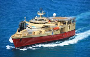 PGS M/V Ramform Sterling expected in the Falklands