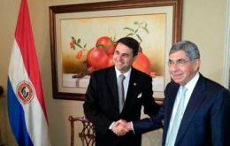 Paraguayan president Franco meets Nobel Peace Arias